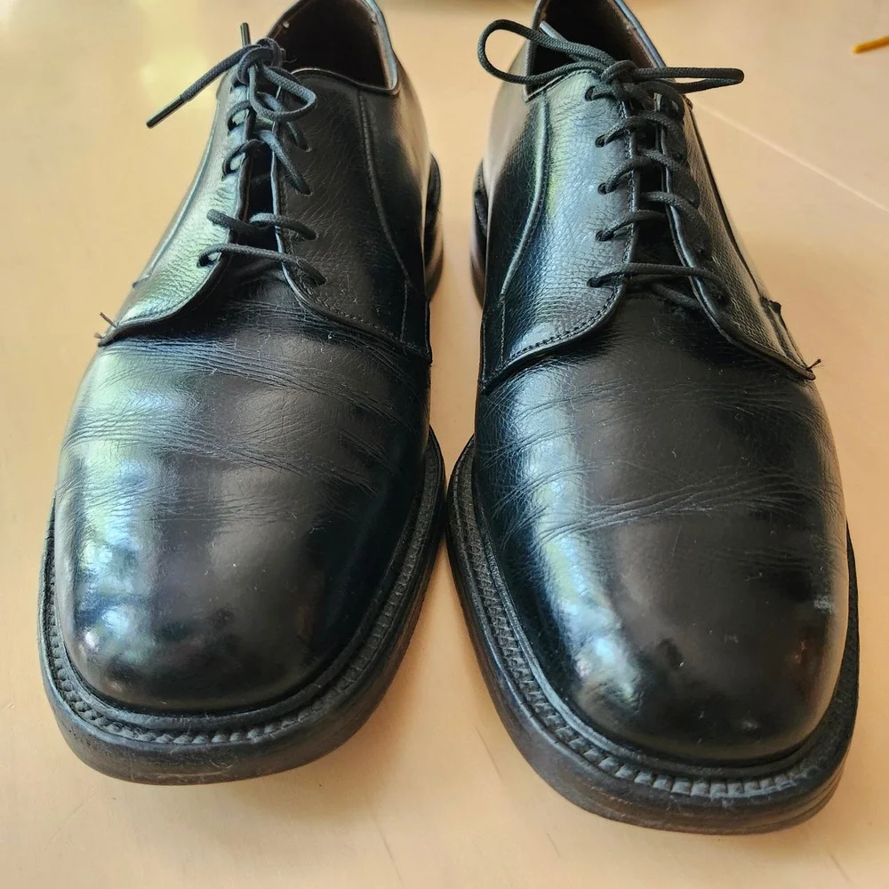 Allen Edmonds Leeds Blucher Oxford Shoes Mens Size 8 Black 9518 USA Leather